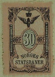 Frimerker stamps Norges Statsbaner Jernbane Norwegian Railway Parcel Stamps timbres-poste Briefmarken